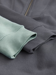 The Set Slate Grey/Green 2 Pack Half Zip Funnel Neck Sweatshirts - Image 3 of 3