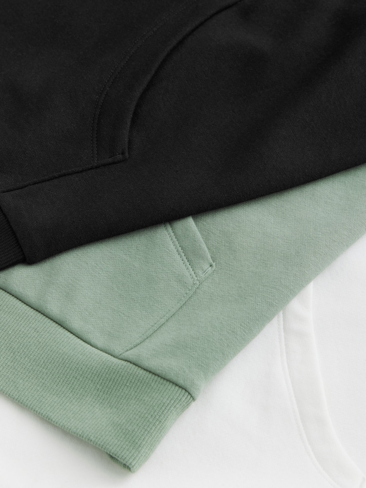 The Set Black/Cream/Green 3 Pack Relaxed Hoodies - Image 3 of 3