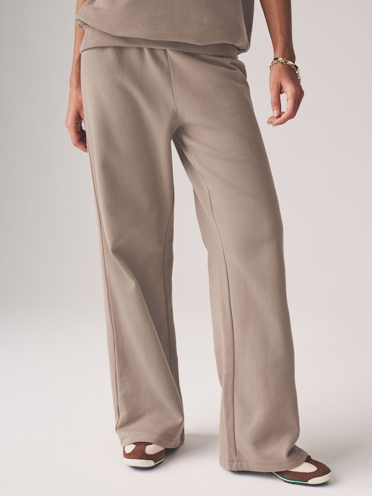 The Set Taupe Brown Sweatshirt & Wide Leg Co-ord Joggers 2 Piece - Image 7 of 12