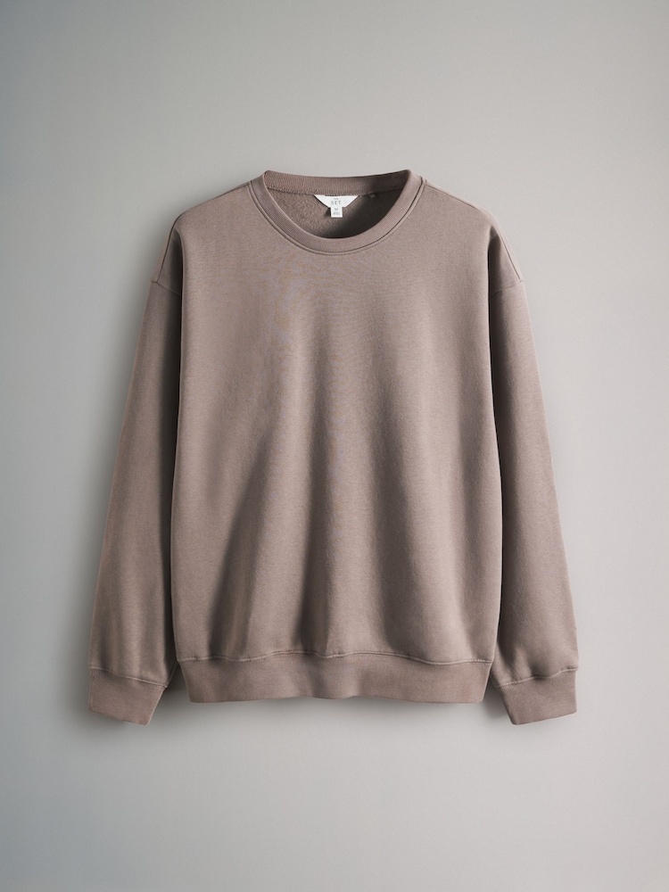 The Set Taupe Brown Sweatshirt & Wide Leg Co-ord Joggers 2 Piece - Image 9 of 12