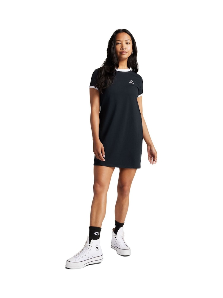 Converse Black Star Chevron Longline 100% Cotton Dress - Image 4 of 5