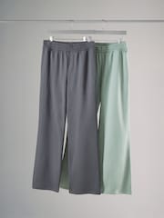 The Set Slate Grey/Green 2 Pack Wide Leg Joggers - Image 1 of 3