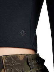 Converse Black Black Half Zip Long Sleeve Sweatshirt - Image 4 of 6