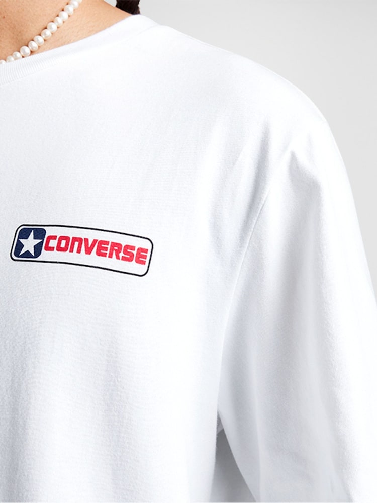 Converse White Star Box Back Graphic 100% Cotton T-Shirt - Image 4 of 4