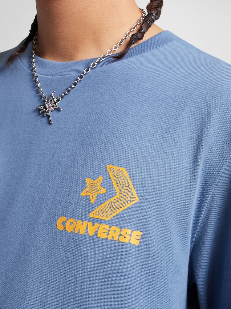 Converse Blue Back Graphic 100% Cotton T-Shirt - Image 4 of 6