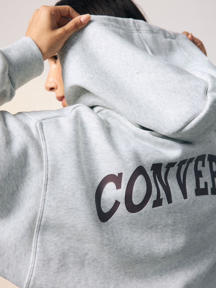 Converse Grey Retro Chuck Full Zip Hoodie - Image 4 of 7