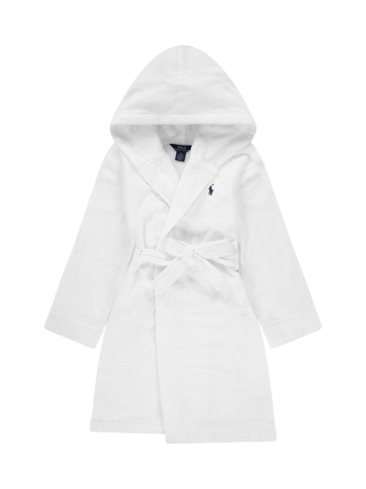Polo Ralph Lauren White 100% Cotton Plush Terry Bath Robe Dressing Gown - Image 1 of 4