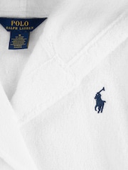 Polo Ralph Lauren White 100% Cotton Plush Terry Bath Robe Dressing Gown - Image 4 of 4