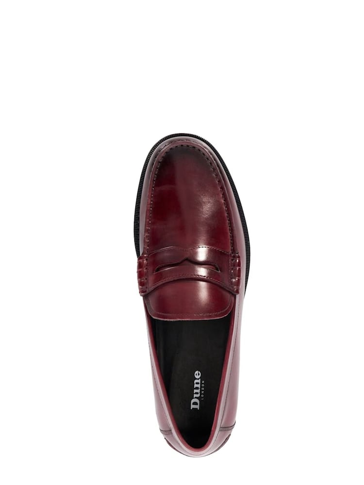 Dune London Burgundy Samson Penny Loafers - Image 5 of 5