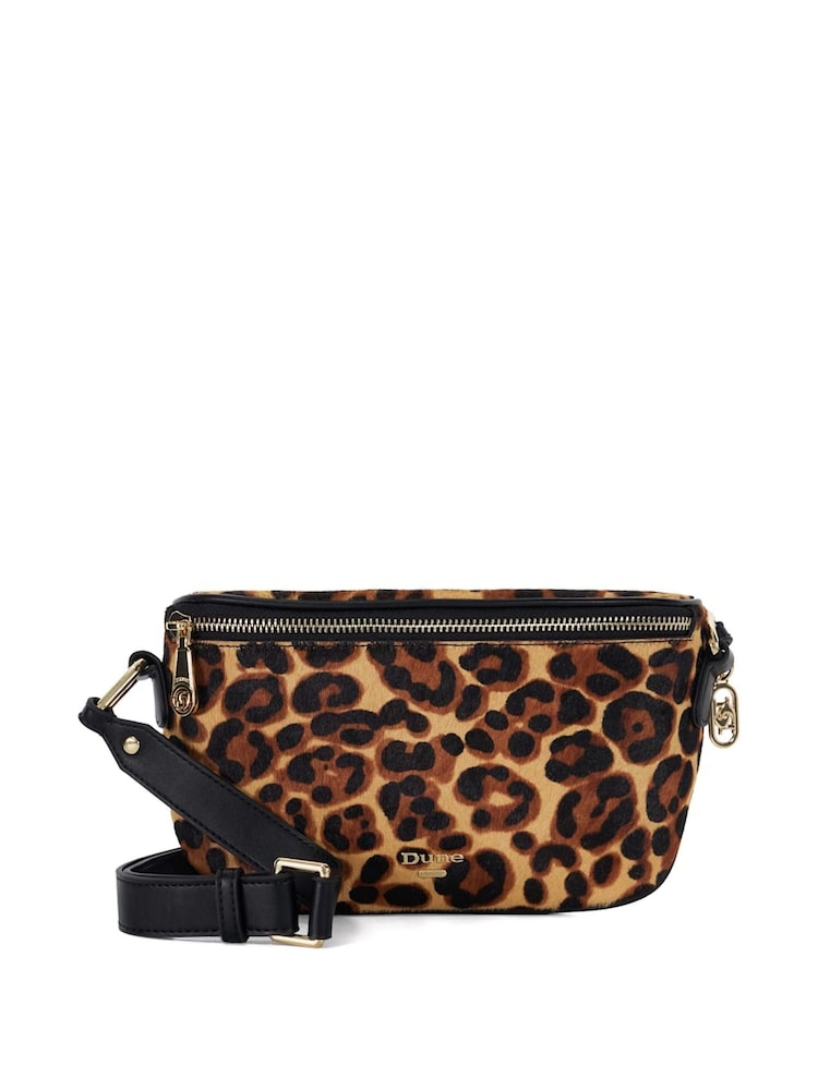 Dune London Animal Small Dent Curved Cross-Body Bag - Image 1 of 4 Dune London Animal Small Dent Curved Cross-Body Bag - Image 1 of 4