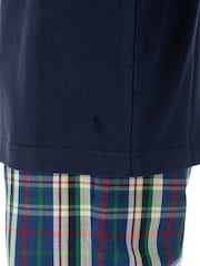 Polo Ralph Lauren Blue T-Shirt & Woven Check 100% Cotton Pyjama Set - Image 4 of 4