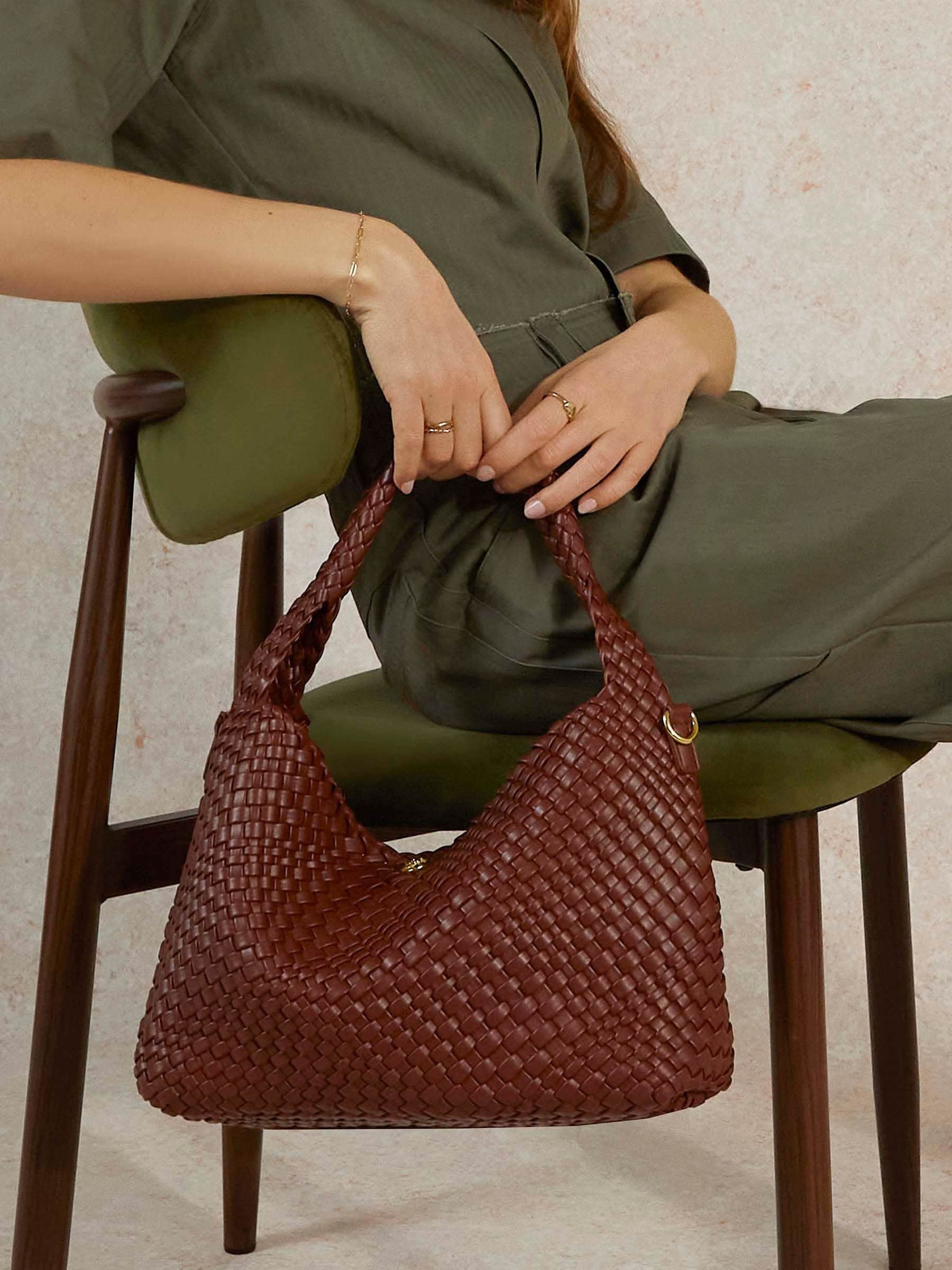 Dune London Natural Large Deliberate Woven Slouch Bag