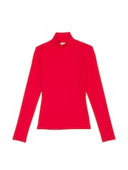 Victoria's Secret PINK Red Pepper Mock Neck Soft Stretch T-Shirt - Image 3 of 3