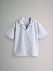 The Set Pink Stripe/Blue Stripe 2 Pack 100% Cotton Button Through Short Pyjamas - Image 2 of 7