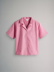 The Set Pink Stripe/Blue Stripe 2 Pack 100% Cotton Button Through Short Pyjamas - Image 4 of 7