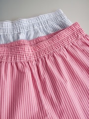 The Set Pink Stripe/Blue Stripe 2 Pack 100% Cotton Button Through Short Pyjamas - Image 7 of 7