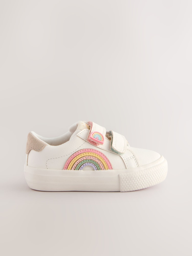 White Standard Fit (F) Touch Fasten Trainers - Image 2 of 5