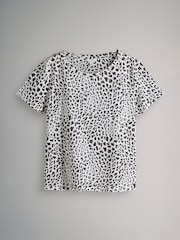 The Set Taupe Brown/Black/Animal 3 Pack Short Sleeve 100% Cotton Pyjamas - Image 4 of 9