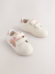 White Rainbow Wide Fit (G) Touch Fasten Trainers - Image 1 of 5