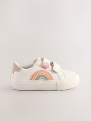 White Rainbow Wide Fit (G) Touch Fasten Trainers - Image 2 of 5