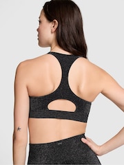 Victoria's Secret PINK Black Shine Seamless Front Close High Support Sports Bra - Image 2 of 3