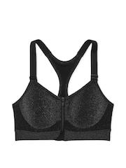 Victoria's Secret PINK Black Shine Seamless Front Close High Support Sports Bra - Image 3 of 3