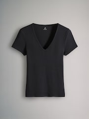 The Set lot de 5 t-shirts côtelés Col en V Manches - Image 10 of 15