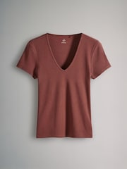The Set lot de 5 t-shirts côtelés Col en V Manches - Image 13 of 15