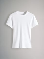 The Set Navy/Washed Blue/White/Red/Navy Stripe 5 Pack Ribbed Short Sleeved T-Shirts - Image 4 of 8