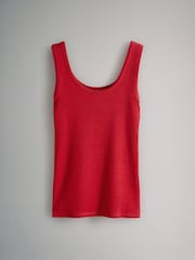 The Set Navy/Washed Blue/White/Red/Navy Stripe 5 Pack Ribbed Scoop Neck Vests - Image 2 of 8