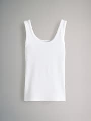 The Set Navy/Washed Blue/White/Red/Navy Stripe 5 Pack Ribbed Scoop Neck Vests - Image 5 of 8