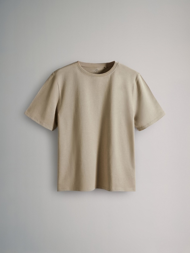 The Set Black/Khaki Green/Cream/Animal 4 Pack Relaxed Short Sleeve 100% Cotton T-Shirts - Image 10 of 13