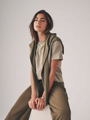 The Set Black/Khaki Green/Cream/Animal 4 Pack Relaxed Short Sleeve 100% Cotton T-Shirts - Image 4 of 13