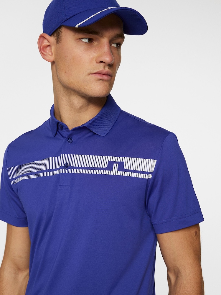 J.Lindeberg Bright Blue Golf Klas Polo Shirt - Image 4 of 6