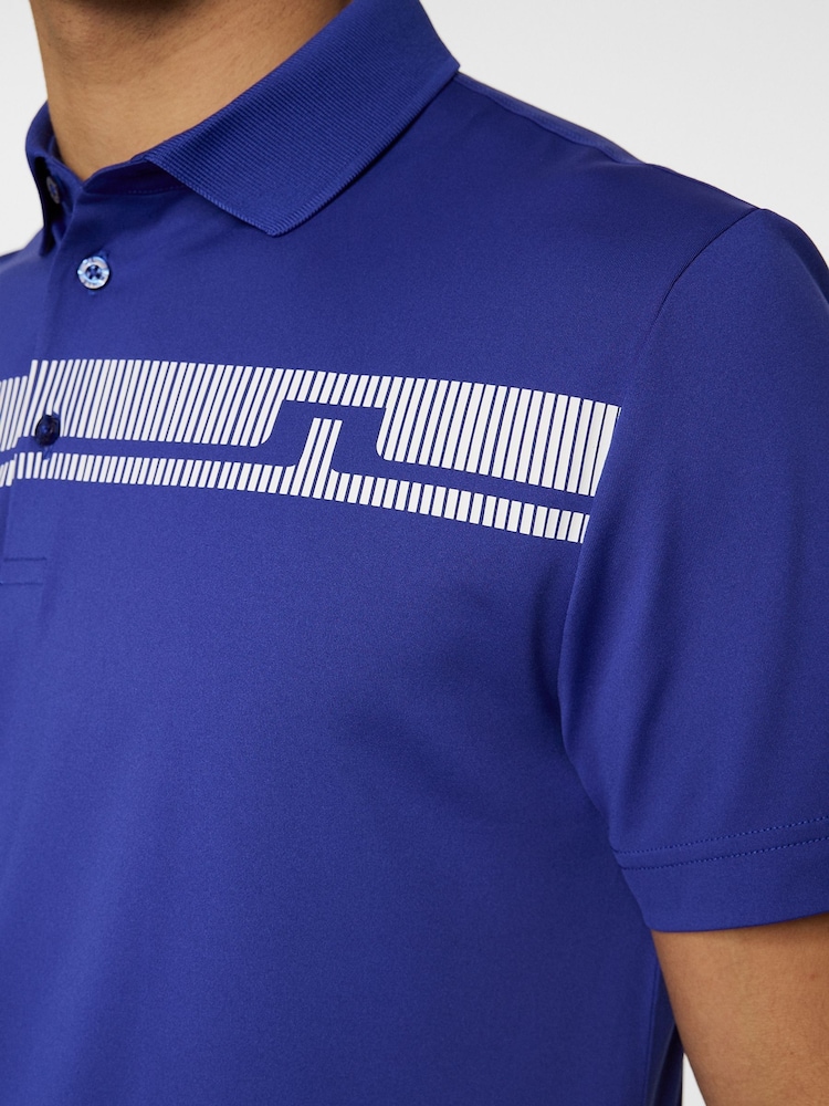 J.Lindeberg Bright Blue Golf Klas Polo Shirt - Image 5 of 6