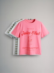The Set White/Stripe/Pink/Grey Marl Relaxed 100% Cotton T-Shirts 5 Pack - Image 1 of 7