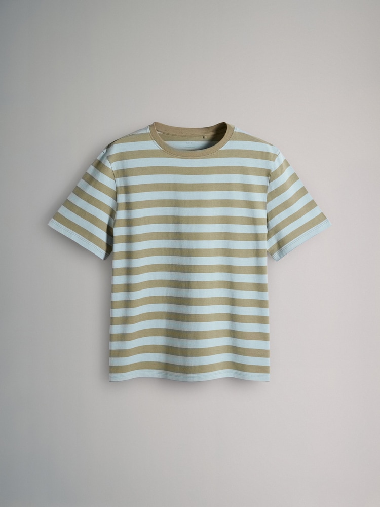 The Set White/Stripe/Pink/Grey Marl Relaxed 100% Cotton T-Shirts 5 Pack - Image 2 of 7