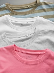 The Set White/Stripe/Pink/Grey Marl Relaxed 100% Cotton T-Shirts 5 Pack - Image 6 of 7