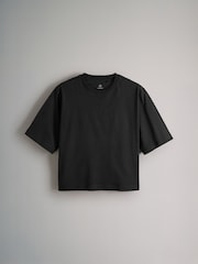 The Set Black/White Stripe/Black/Red/Stone 4 Pack Heavyweight Short Sleeve 100% Cotton T-Shirts - Image 3 of 7