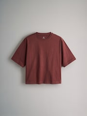 The Set Black/White Stripe/Black/Red/Stone 4 Pack Heavyweight Short Sleeve 100% Cotton T-Shirts - Image 4 of 7