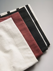 The Set Black/White Stripe/Black/Red/Stone 4 Pack Heavyweight Short Sleeve 100% Cotton T-Shirts - Image 7 of 7