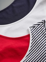 The Set Navy White Stripe/Red/Cream/Navy 4 Pack Scoop Back Long Sleeved T-Shirts - Image 11 of 12