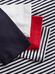 The Set Navy White Stripe/Red/Cream/Navy 4 Pack Scoop Back Long Sleeved T-Shirts - Image 12 of 12