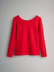 The Set Navy White Stripe/Red/Cream/Navy 4 Pack Scoop Back Long Sleeved T-Shirts - Image 7 of 12