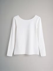 The Set Navy White Stripe/Red/Cream/Navy 4 Pack Scoop Back Long Sleeved T-Shirts - Image 9 of 12