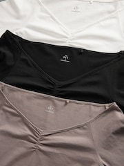 The Set 3er-Pack Schulterfreie Langarm-Tops mit herzförmigem Ausschnitt - Bild 11 von 12