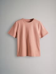 The Set Cream/Rust/Rust Pink Stripe 3 Pack Relaxed Short Sleeved Graphic 100% Cotton T-Shirts - Image 2 of 6