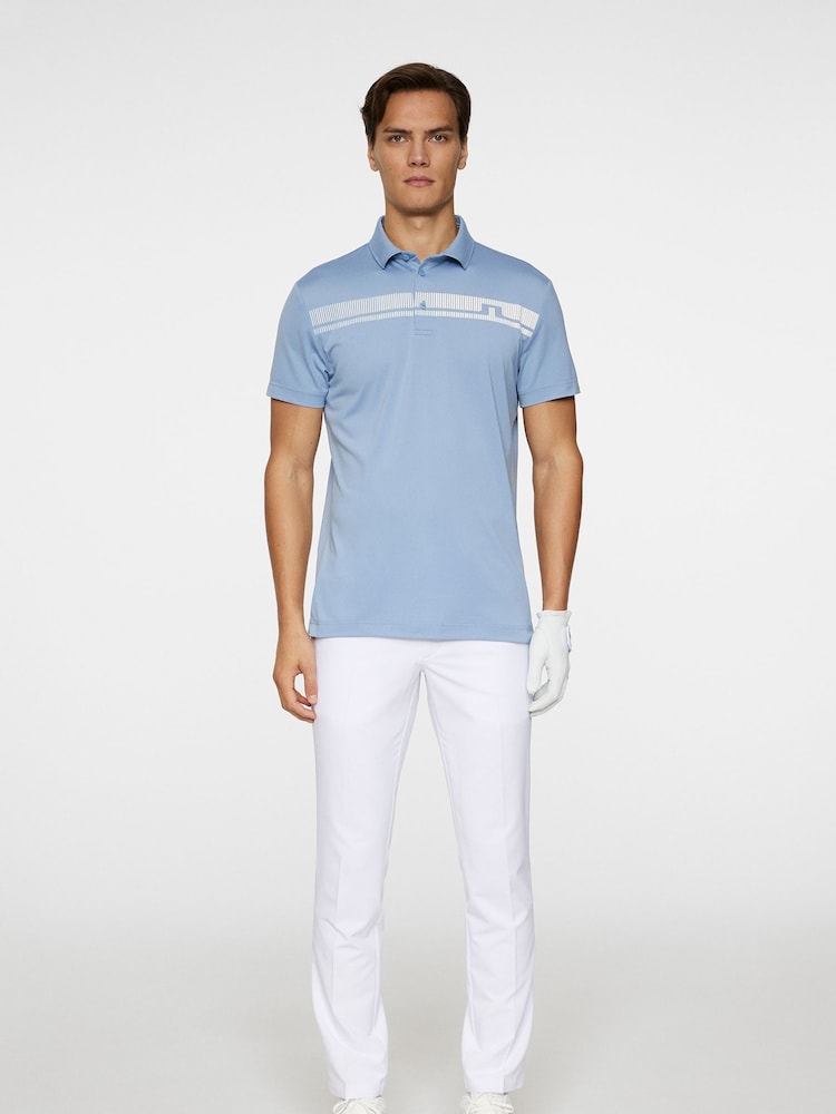 J.Lindeberg Pale Blue Golf Klas Polo Shirt - Image 3 of 6
