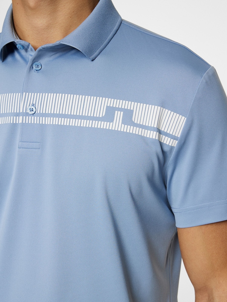 J.Lindeberg Pale Blue Golf Klas Polo Shirt - Image 5 of 6