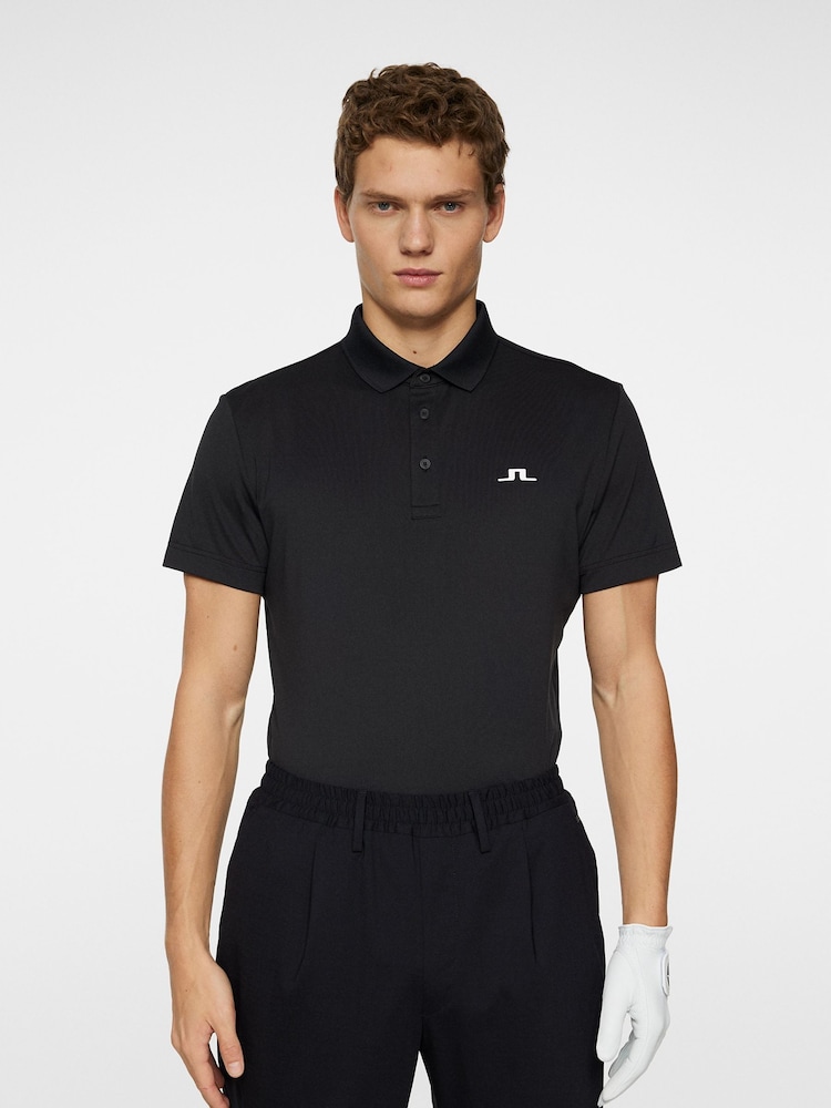 J.Lindeberg Black Golf Bridge Polo Shirt - Image 1 of 6 J.Lindeberg Black Golf Bridge Polo Shirt - Image 1 of 6